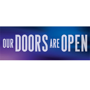 our doors are open banner