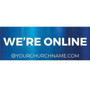 we're online blue banner