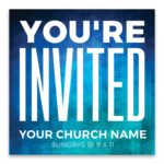 Blues Bold Invited Square InviteCard