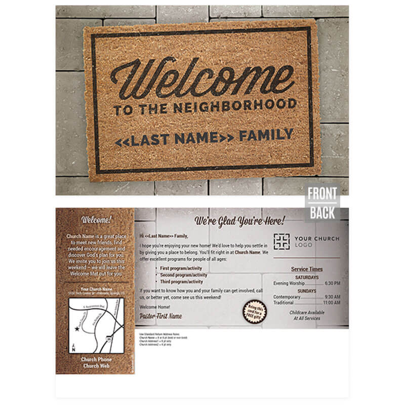 Church Postcard New Mover Welcome to Neighborhood